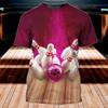 Bowling Shirt Men's T-shirt Summer O-Neck Casual Short-sleeved Jersey Sportswear Gym Tops Unisex Oversized Fashion Tees