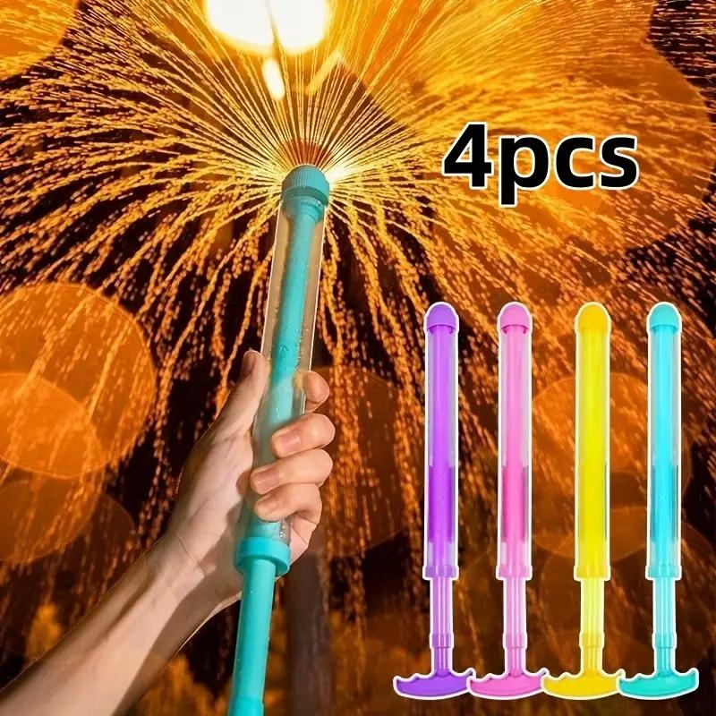 

4Pcs Colorful Fireworks Water Guns High-Pressure Water Blasters for Party Games Durable Plastic Water Gun Celebration Toys