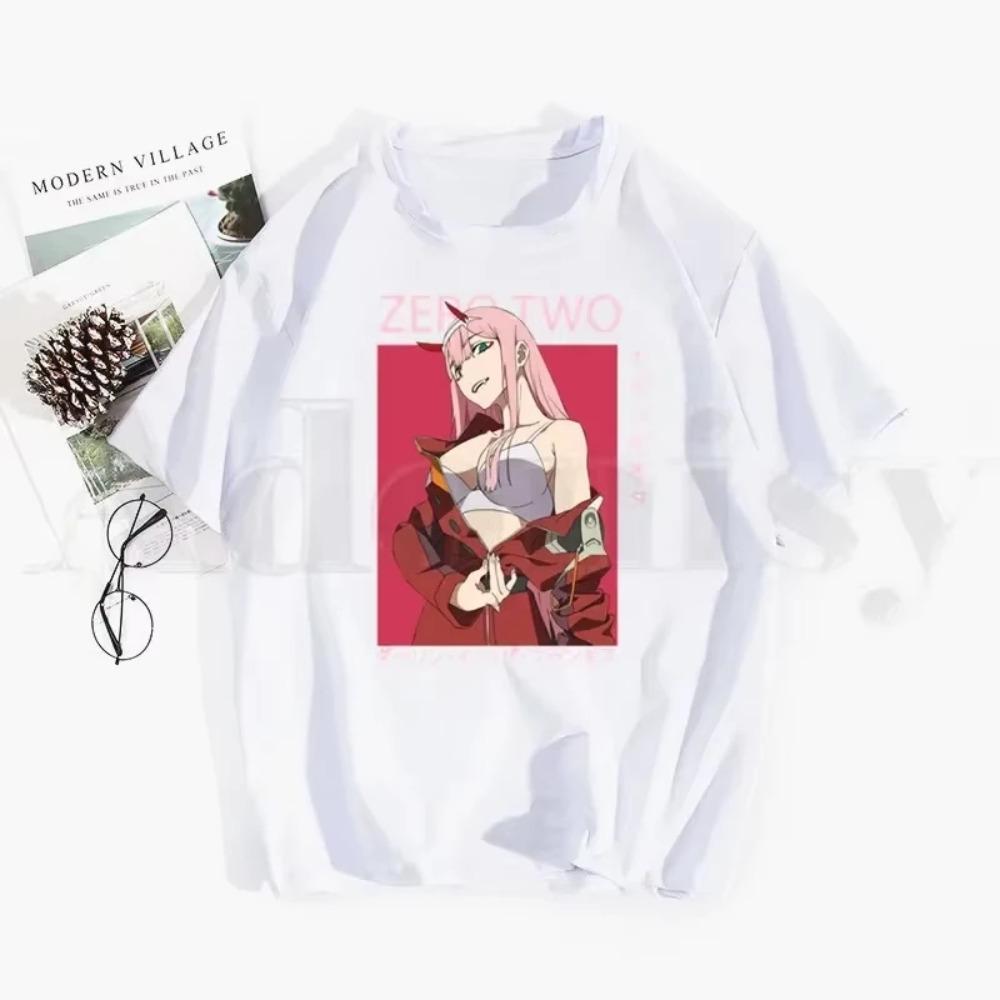 Zero TWO Darling In The Franxx Anime 02 Harajuku Tričko Hip Hop Dívčí Top Trička Harajuku Trička Pánská Móda Letní Trička