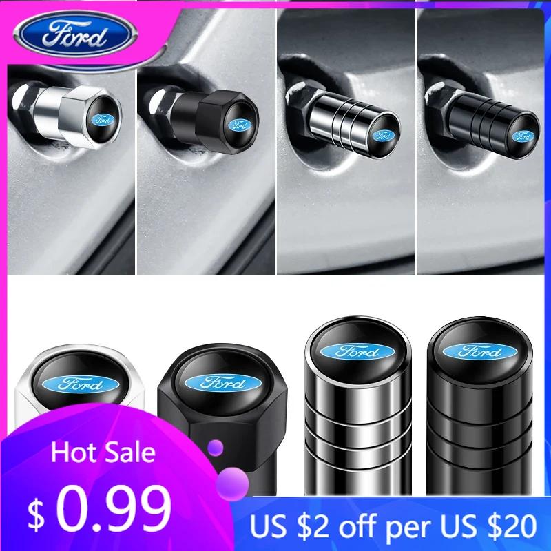 Car Sticker Ford 4pcs Car Wheel Air Valve Stem Cover Caps For Ford Focus Fiesta Ranger Mondeo Escort Falcon Flex S-MAX Kuga Must