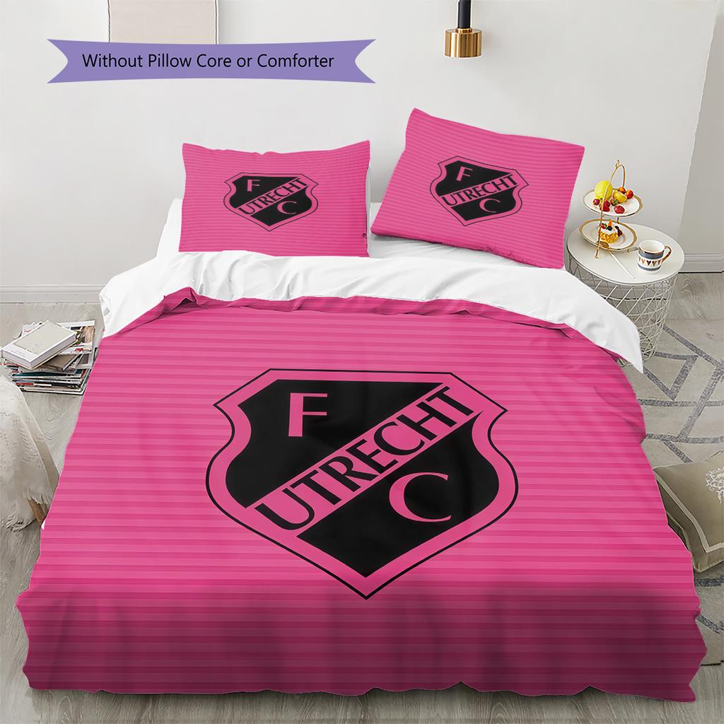 FC Utrecht Muster Bettwäsche Heimdekoration Geburtstagsgeschenk (1 Bettbezug + 2 Kissenbezüge, ohne Füllung)