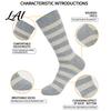 Moisture Wicking Athletic Socks 1 Pair Men's Stripe Crew Socks Mid-Calf Dress for Business Breathable Commuter Cotton Casual with High-Elastic