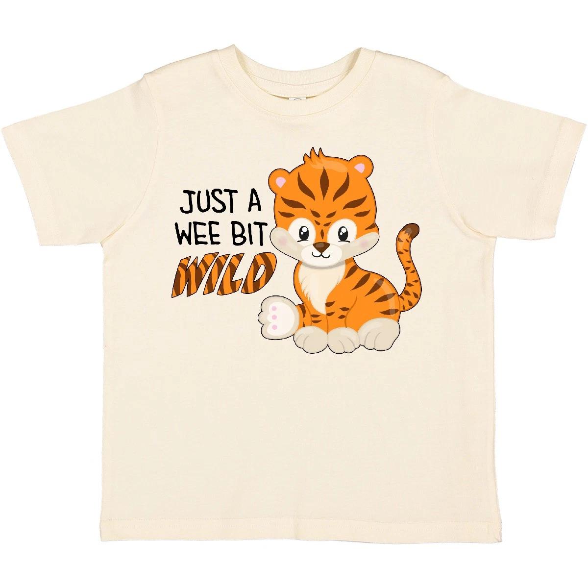 Inktastic Just A Wee Bit Wild- Cute Tiger Cub Toddler kids boys T-Shirt Animals Kids Fun 110