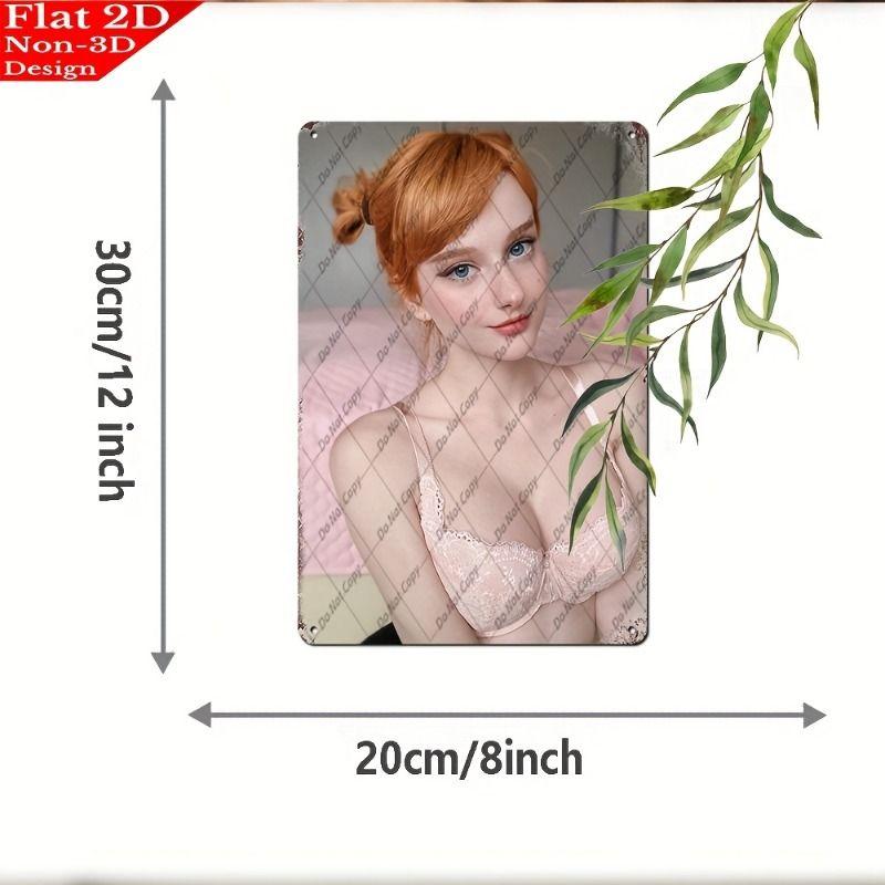 Vintage Kvinlig Silhuett Metall Logotyp för Bar & Garage