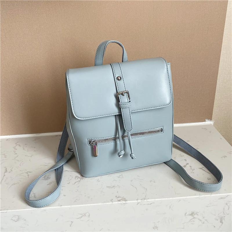 Solid Flap Women's Backpacks with Internal Compartments Zippered Inner Pocket High-quality Bags PU Fashion Backpacks