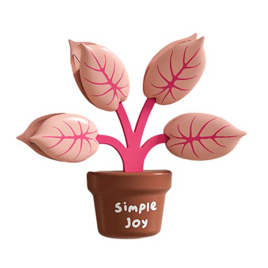 

4Pcs Leaf Shape Food Sealing Clips Magnetic Refrigerator Bag Clips Multi-Function Decorative Chips Clip Set for Potato Chips Coffee Snacks розовый