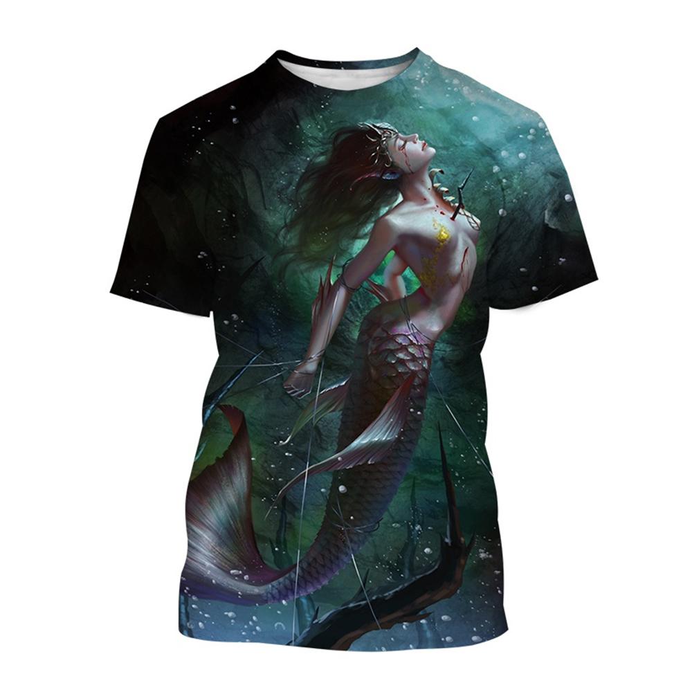 Sexy Mořská panna 3D Tisk Ležérní Trička Oceán Dívka Móda Pánská Dámská Ležérní Street Harajuku Hip-Hop Street Dětské Tričko Topy