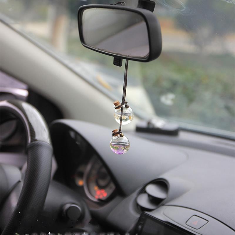 Car Hanging Perfume Pendant Fragrance Air Freshener Empty Glass Bottle For Essential Oils Diffuser Automobiles