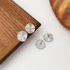 Xintaixi S925 Sterling Silver Brushed Irregular Round Stud Earrings - Women's Niche Design Jewelry, New Korean Style Accessories