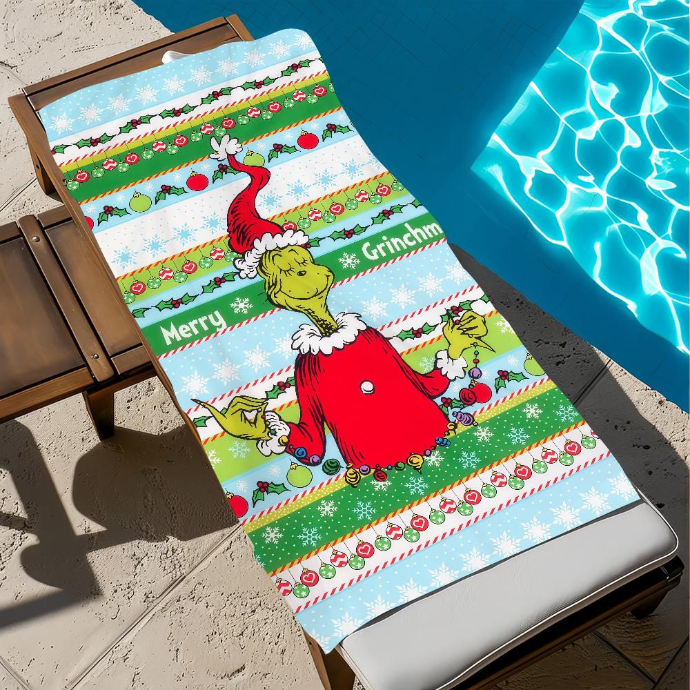 G-g-gRINCH-h-h Anime Towel Large Quick-Drying Microfiber Soft Beach Towel for Travel Fitness Sauna Bathing Camping