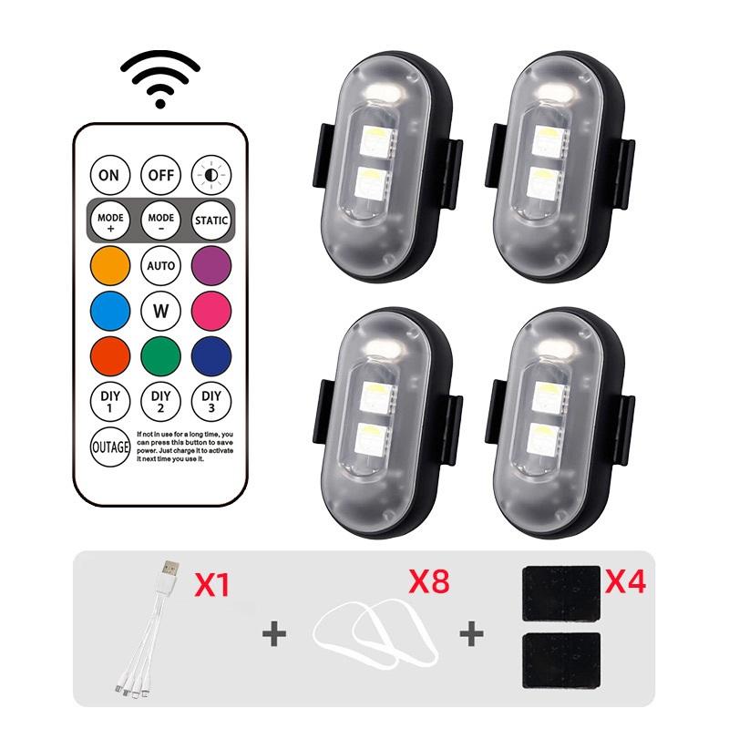Luzes de Aviso Sem Fio para Aeronaves Leves, Aviões, Helicópteros, Luzes Estroboscópicas LED RGB para Aeronaves, Luzes de Motocicleta, Posição de Flash LED