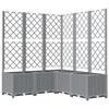VidaXL Jardinière avec treillis Gris clair 120x120x136 cm PP 153278