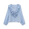 Kaslead New Arrival Women's Fashion Style Fashion Minimalist Laminated Decoration Long Sleeves Shirt 8544207