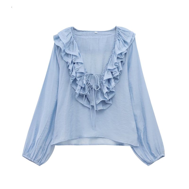 Kaslead New Arrival Women's Fashion Style Fashion Minimalist Laminated Decoration Long Sleeves Shirt 8544207