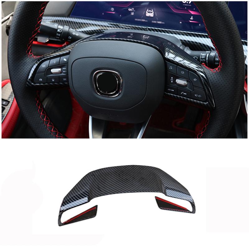 For Changan CS35 PLUS Accessories -2025 ABS CarbonFiber Car Steering Wheel Button Cover Trim Steering Wheel Control Sticker