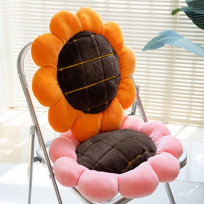 45X45Cm Sunflower Flower Cushion Cartoon Contains Filler Soft Sofa Hugging Pillow Velvet Autumn And Winter Warm Chair Cushion