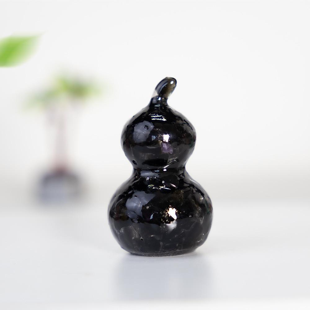 Resin Filled Natural Crystal Gourd Ornaments For Home Decor Gift Ideas