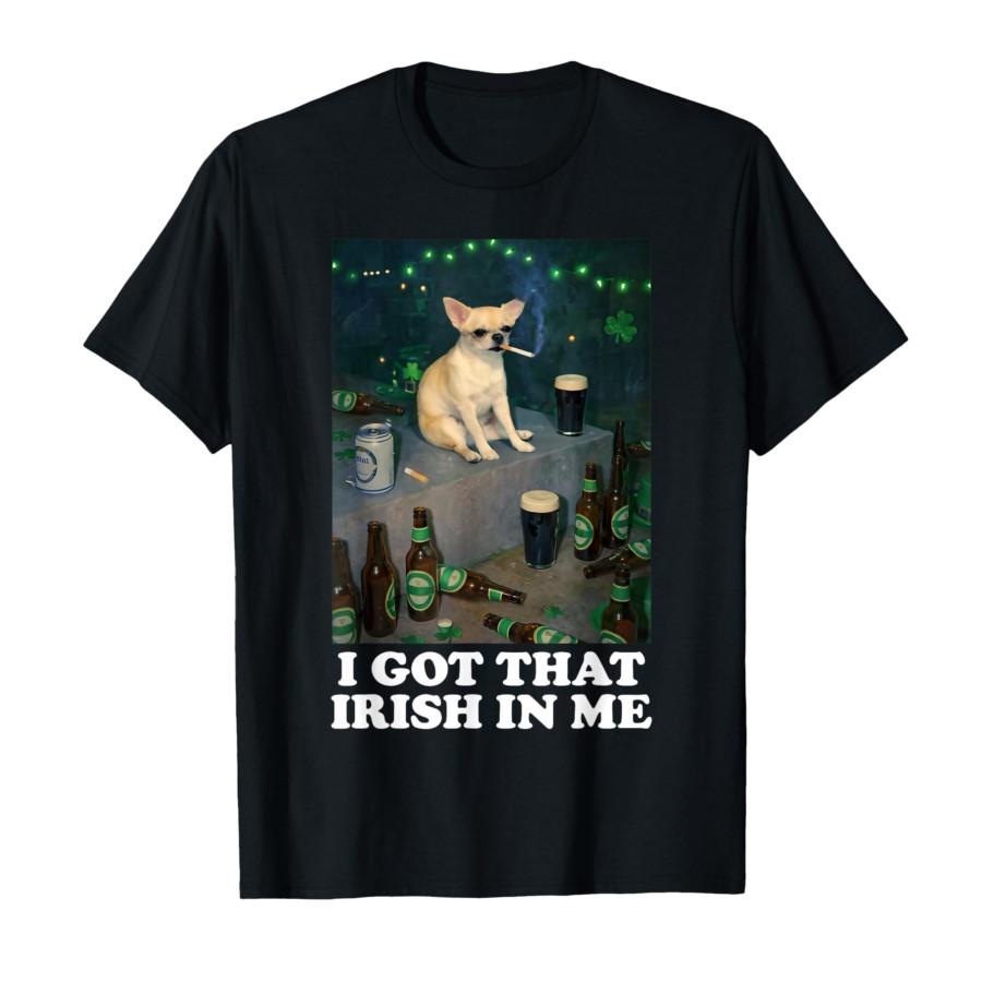 

I Got That Irish in Me Dog Funny 2026 St Patricks Day T-shirt For Men Women 100% Cotton T Shirts Short Sleeve Tops 0227-1 - M... S разноцветный