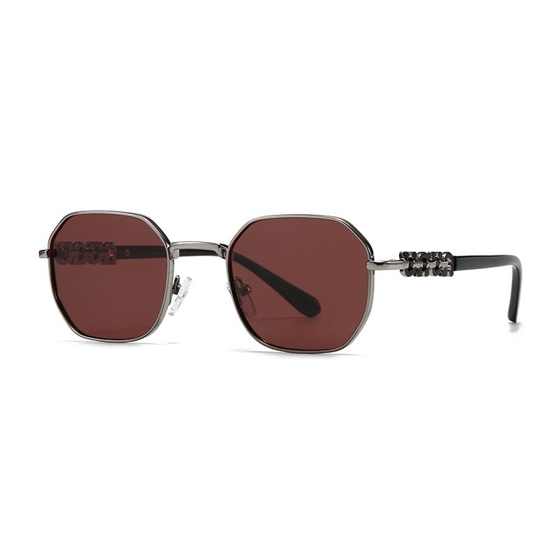  Trade New Modern Retro Geometric Metal Sunglasses For Women Ins Style Street Photography Big-Name Sunglasses For Men 1437