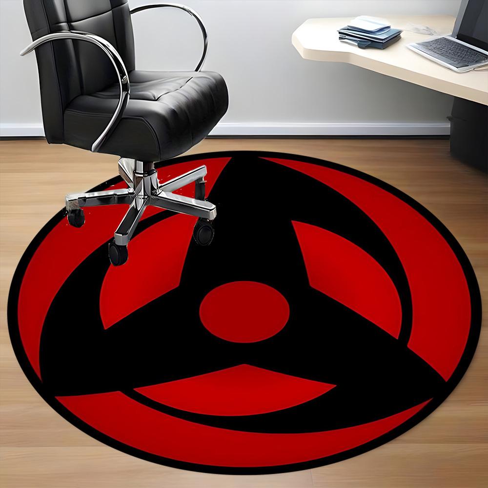 1pc Ninja Symbol Office Round Area Rug,  Under Office Chairs Bedroom Living Room Home Decor a0926090