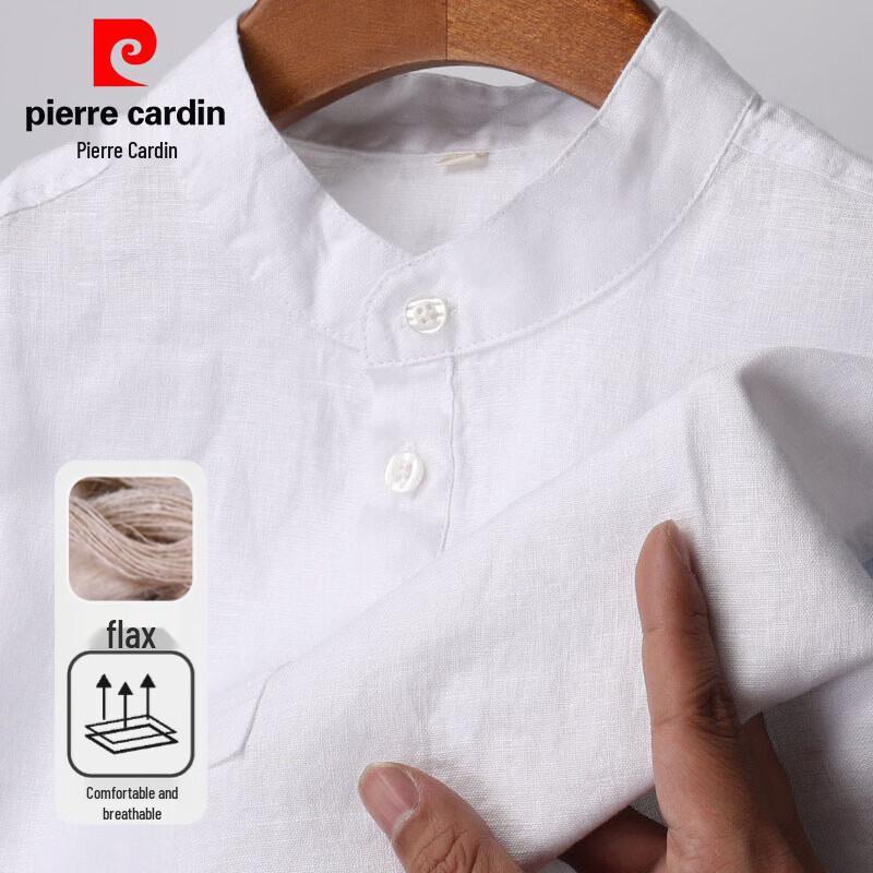 

Мужская льняная футболка с коротким рукавом и воротником-стойкой Pierre Cardin, 100% лен M