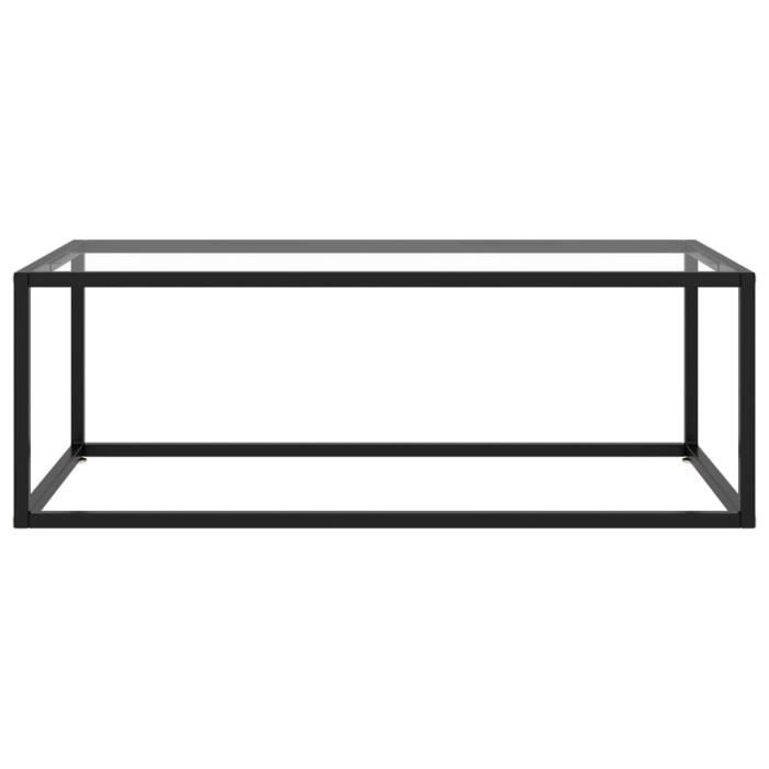 VidaXL Table basse Noir avec verre trempé 100x50x35 cm