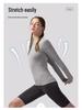 Lulu Women's Seamless Slim Fit Long Sleeve Yoga Top - Breathable, Quick-Drying Sportswear for Autumn & Winter Fitness.