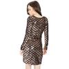 Women's Deep V Sexy Nightclub Geometric Sequin Dress Long Sleeve Dress Bead Piece Embroidered Dress