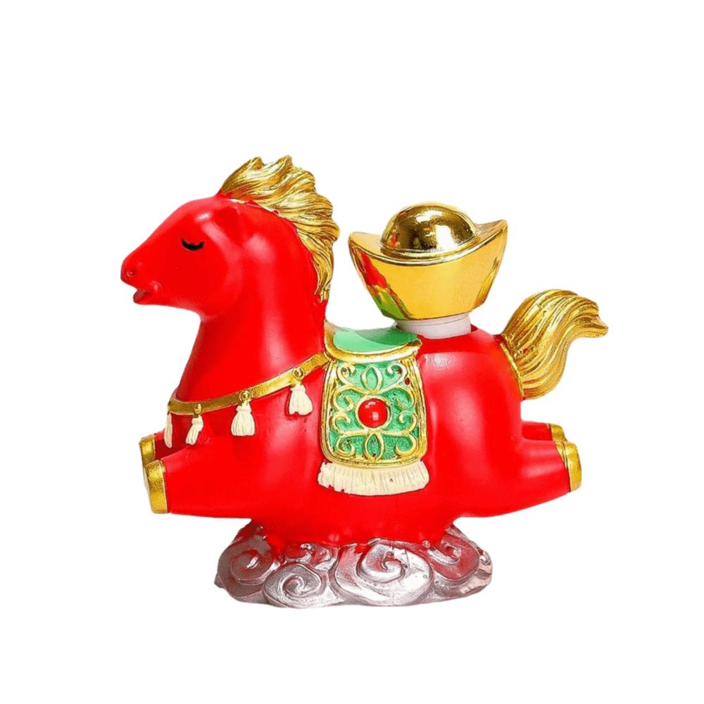 Resin New Year Mascot Miniature Desktop Ornament Zodiac Ornaments Gift Horse Figurine  Cabinet