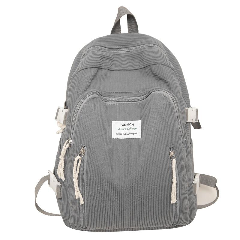 

Korean version of versatile casual women s bag college style female student schoolbag junior high school college student backpack velvet backpack tide серый