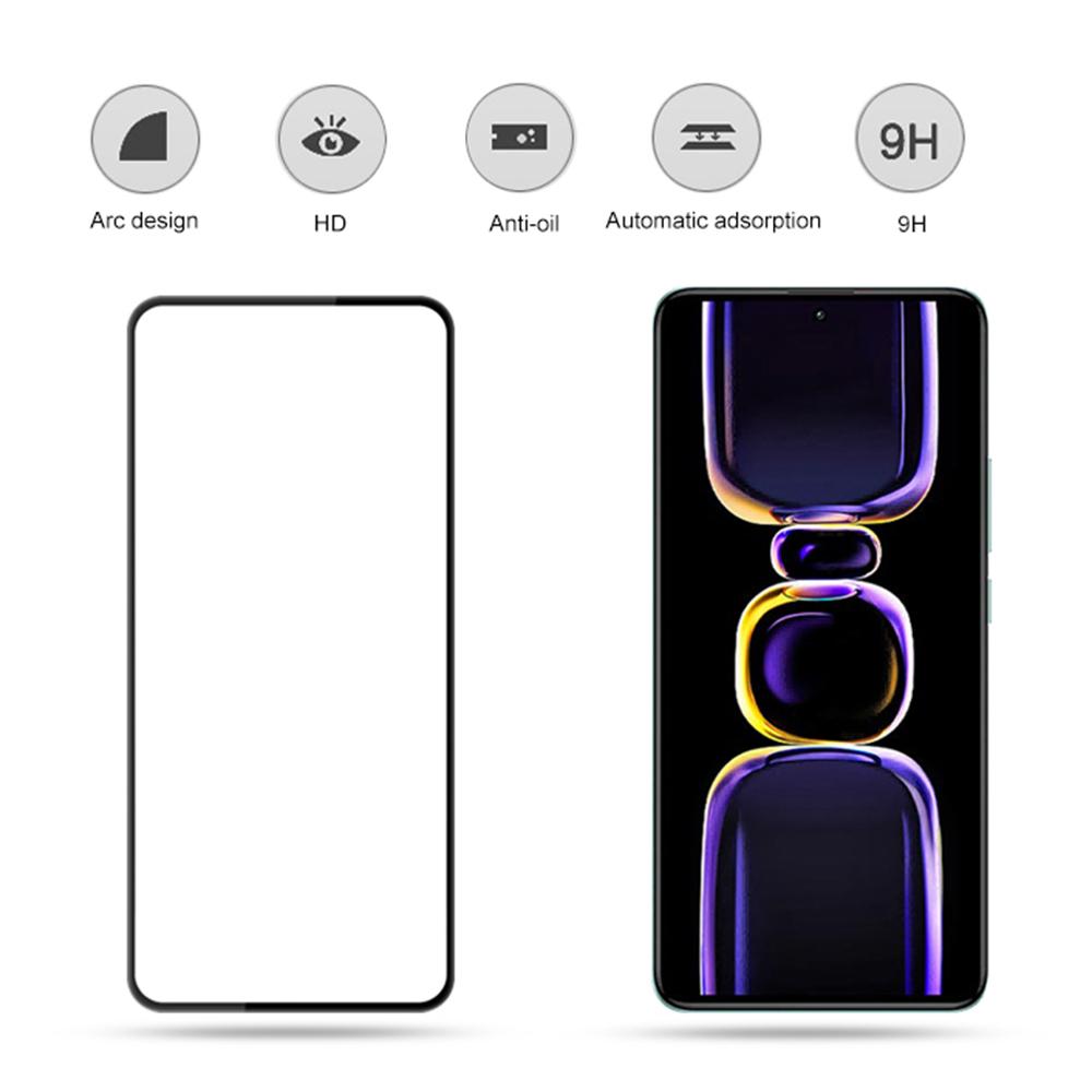 

MOCOLO For Xiaomi Poco F5 Pro 5G/Redmi K60 Pro 5G/K60 5G Silk Printing Tempered Glass Film Secondary Hardening Full Glue Screen Protector Black