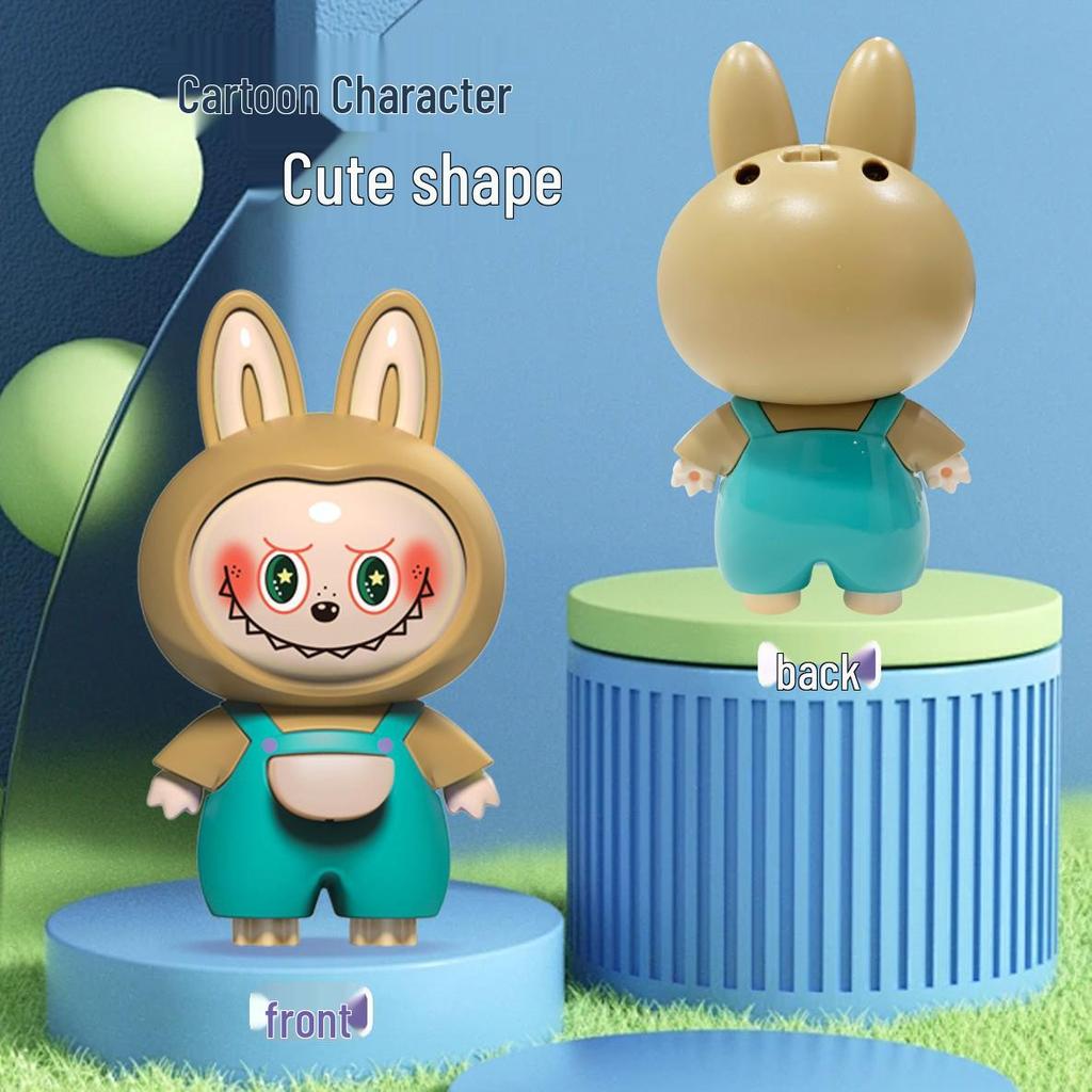 Labubu Changing Face Doll Keychain - Cute Cartoon Shape Overalls Toy