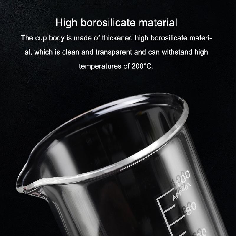 Transparent High Borosilicate Glass Measuring Cup Clear Scale Cup Laboratory Beaker Kitchen Tool Baking Measuring Cups 50-150ml