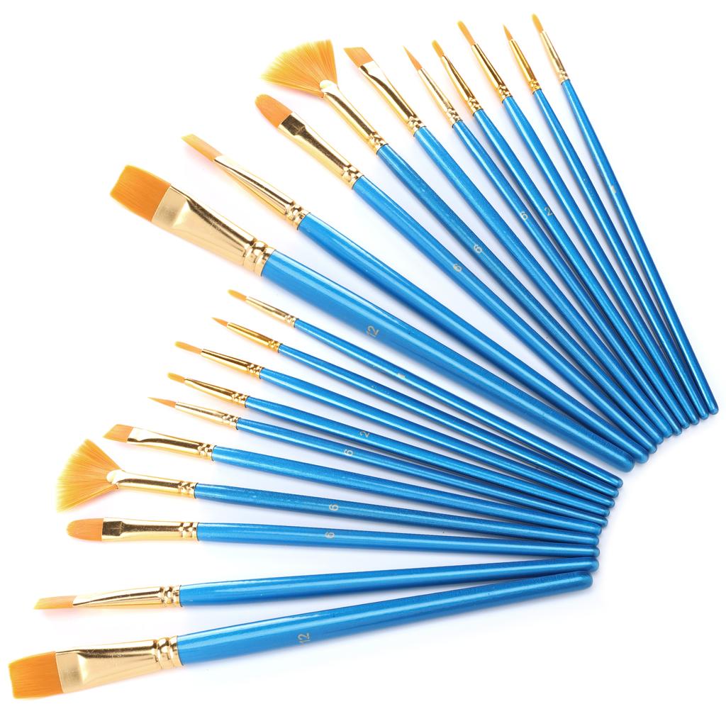 2 Set Paint Brushes Oily Painting NonOily Drawing Round Tip Nylon Art Supplies Artist Kits