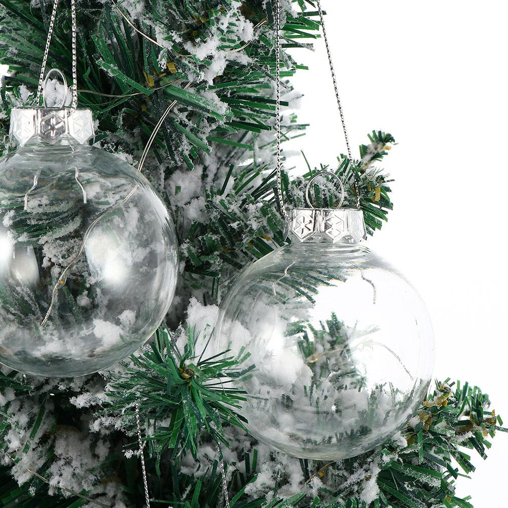 10pcs Christmas Transparent Ball Plastic Fillable Bauble 8-10cm Xmas Tree Hanging Ornaments Decoration Wedding Party Gift Box