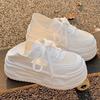 With Skirt Mesh Breathable New Summer Thin Mid-heel Board Shoes Milk Huhu Casual Shoes