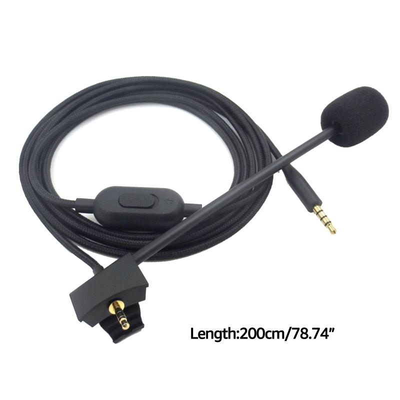 Detachable 3.5mm Gaming Headphone Cable with  Control 2M Long for  QC35II Gaming Headsets  Cord Cable