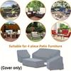 Set of 4 Patio Furniture Covers, Rattan Outdoor Furniture, Gray Patio Four-Piece Covers, Universal for All Seasons