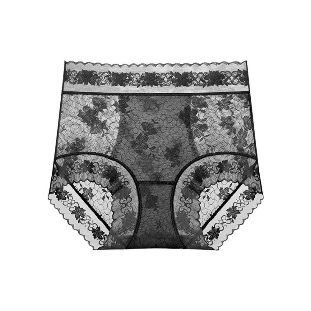 

High Waist Lace Slimming Shapers Tummy Control Women Underwear Lace Butt Lifter Briefs Gifts XL чорний