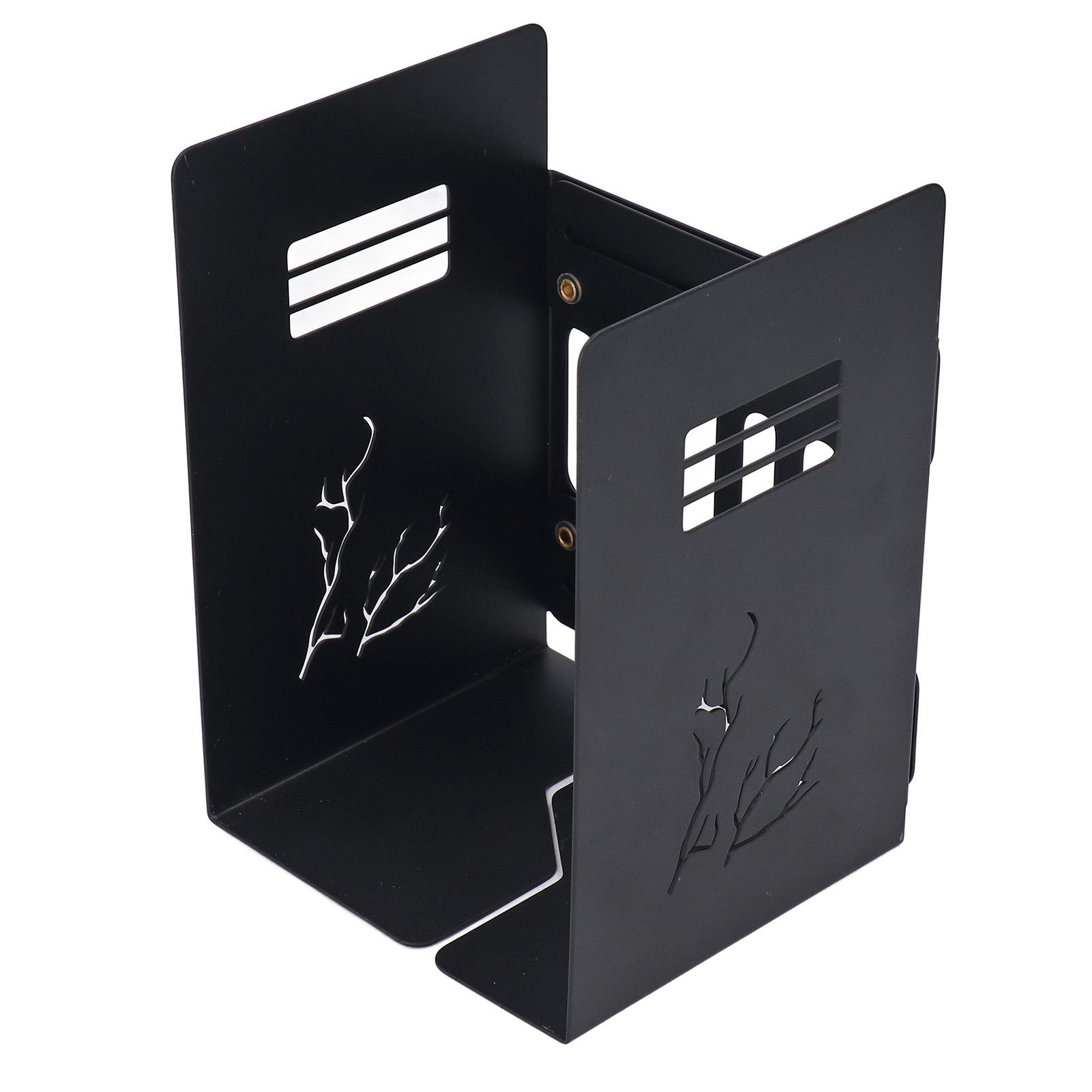 4pcs Bookends Slim Retractable Metal Desktop Book Stand Book Storage Folder Bookend Support for Home