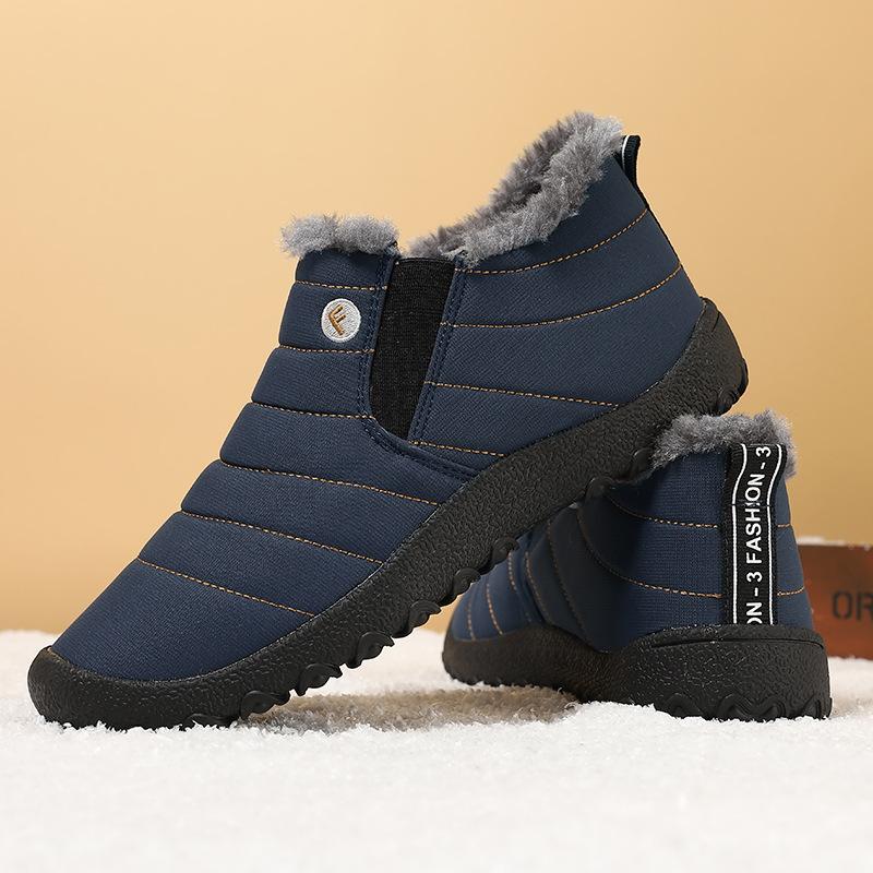 Large size snow boots winter Northeast men's lazy foot-covering mountaineering high-top velvet warm men's shoes