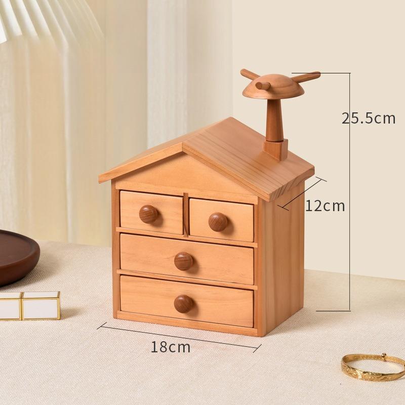 

Solid Wood Jewelry Storage Box Removable Ring Earring Organizer Boxes Large Capacity Necklace Storage Box Desktop Jewelry Boxes
