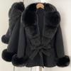 Imitation Fox Fur Lace Up Fashionable Double-sided Cashmere Coat 2026 Winter Warm Thicken High Quality Synthetic Fur Jacket