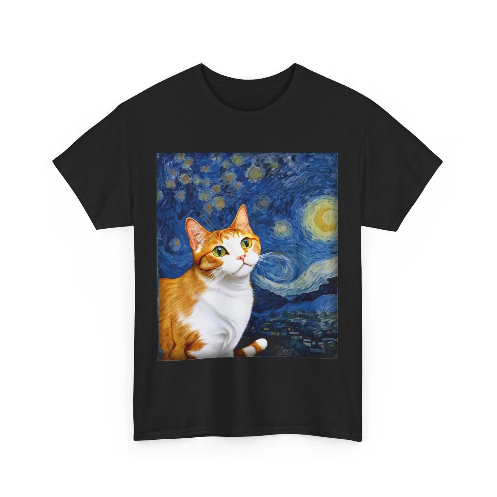 Cat Van Gogh Starry Night Cat Animals Lover Cats Owner T shirt S
