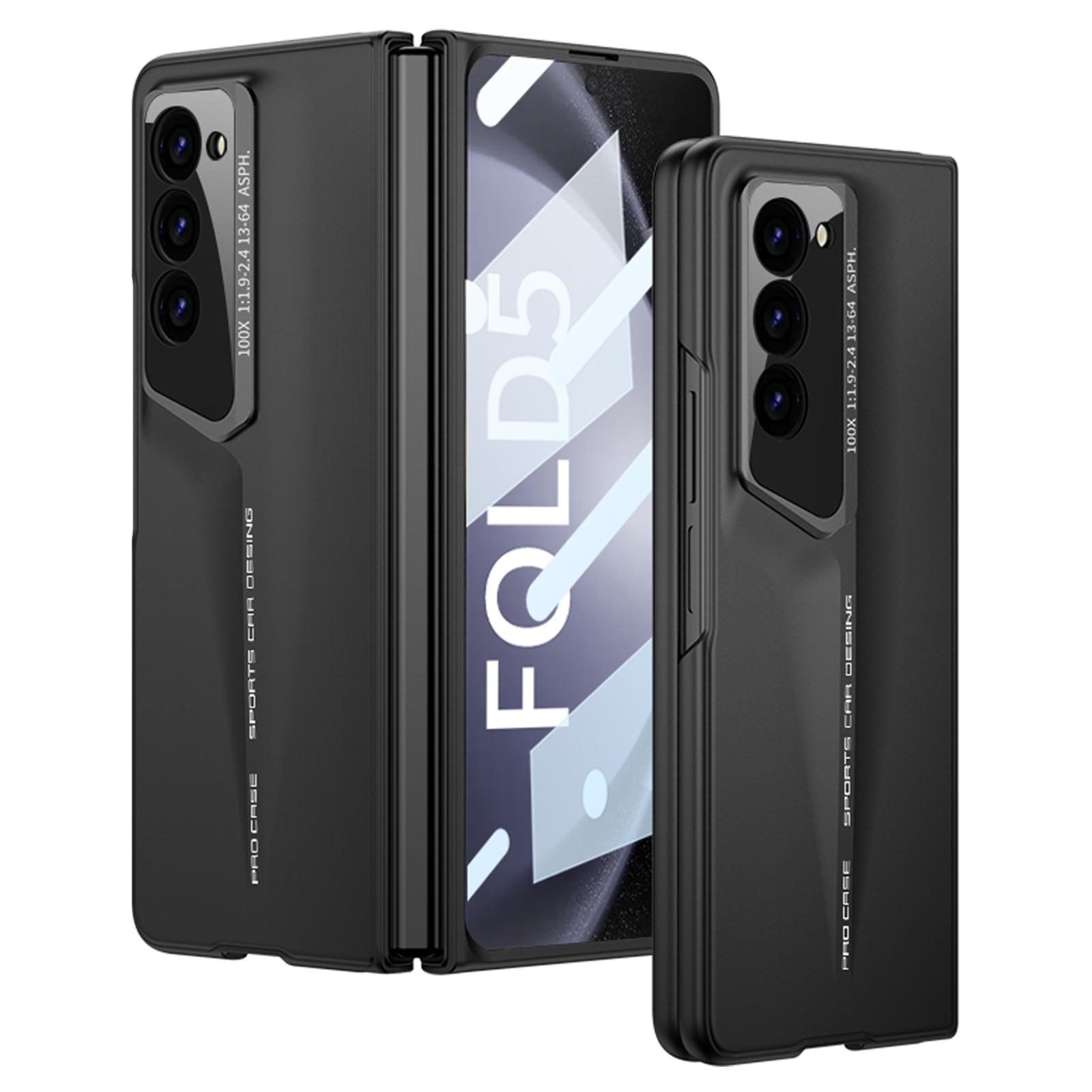 

GKK For Samsung Galaxy Z Fold5 5G Case Anti-Drop Hard PC Phone Cover with Tempered Glass Film Black