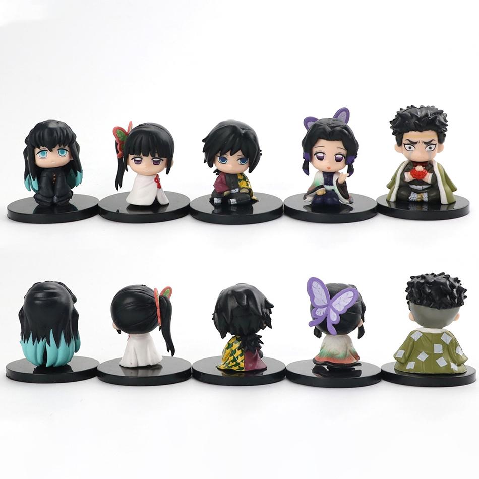 5 Style/Set Q Version Demon Slayer Sitting Ghost Doll Tanjiro Nidouzi Inosuke Zenizu Figure Action Figure Movie Model Toys Doll