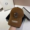 Paris Fashion Heavy Industry Rhinestone Letter C Baseball Cap Plus Casual Personality Washed Ripped Cap