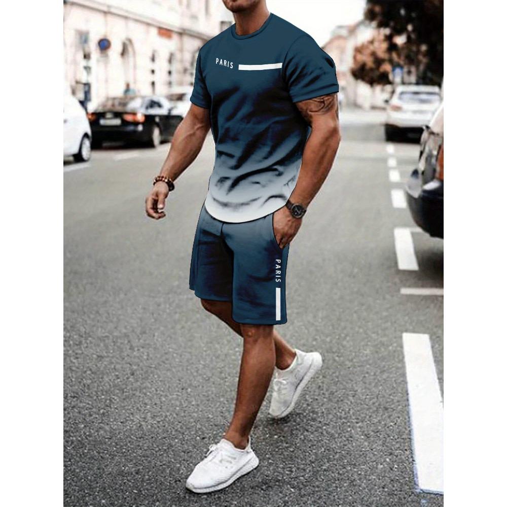 Leisure sports suit, breathable outdoor 3D printed men s clothing 2XS