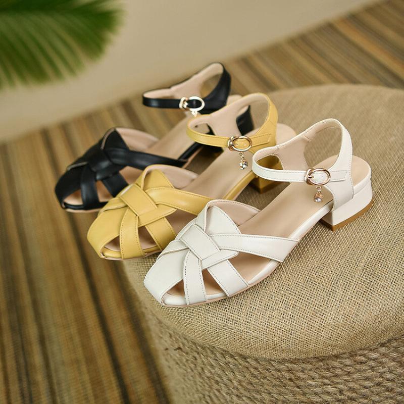 New bag head empty sandals women's summer women's flat-soled sandals Korean version large size shoes round head women's shoes rubber soft sole