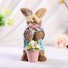 Cute Straw Easter Rabbit Figurine Bunny Sculpture Crafts Standing Animal for Table Wedding Indoor Decoration Gift